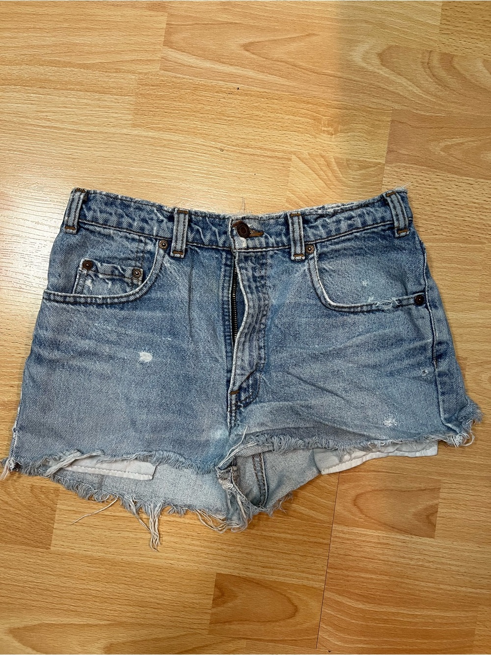 Levi's Light Blue Distressed Denim Cutoff Shorts